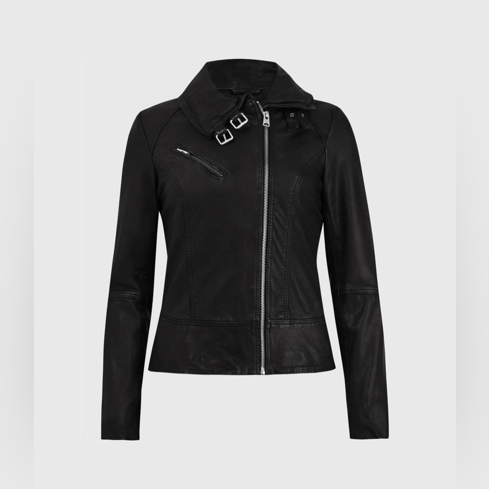 Allsaints Belvedere Biker Leather Jacket - UK size 8/ US Size 4